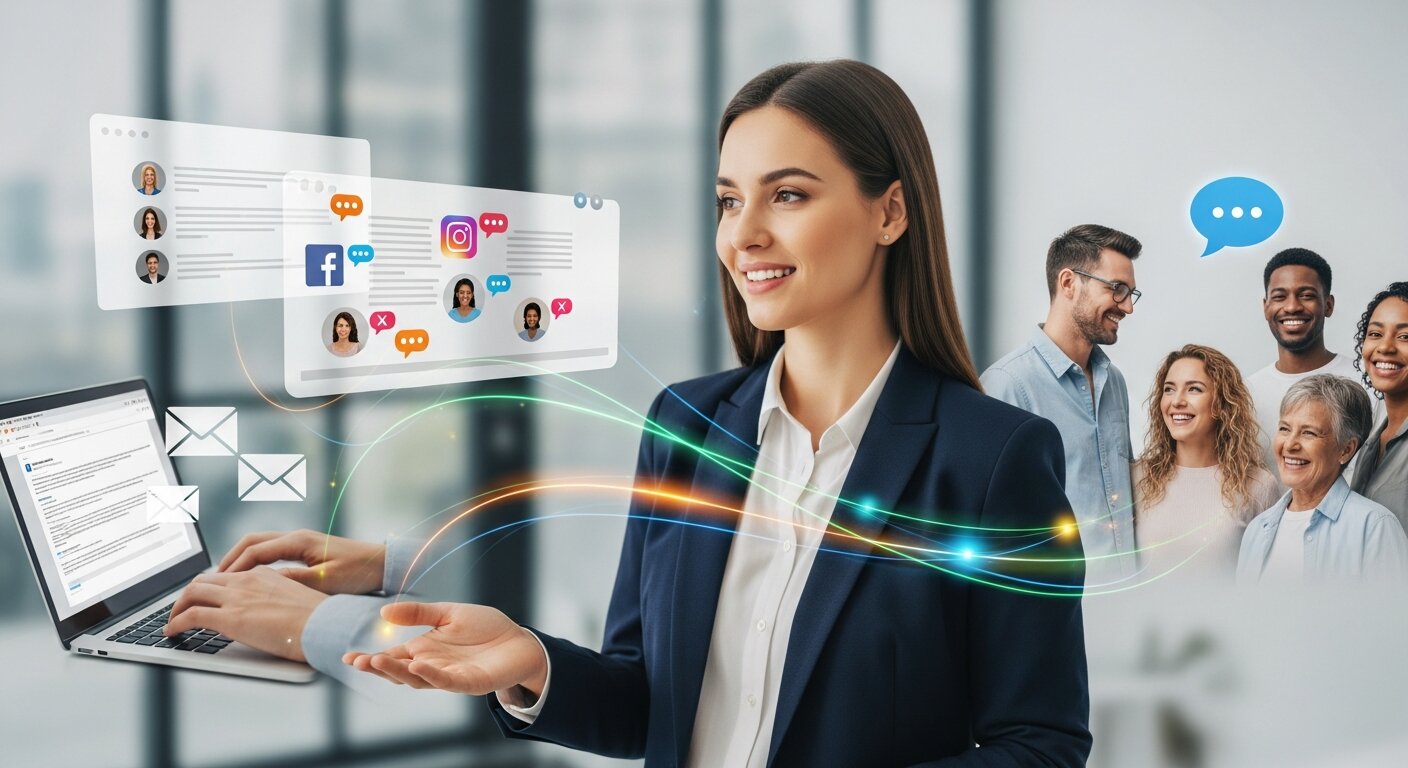 Marketing professional boosting customer engagement across channels.