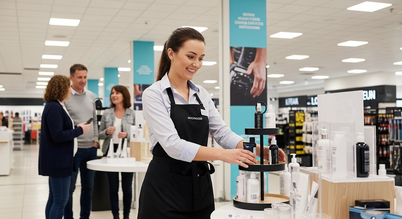 Retail event marketer managing an in-store event.