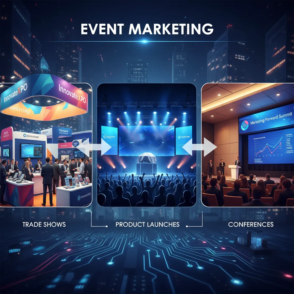 Event marketing types illustration