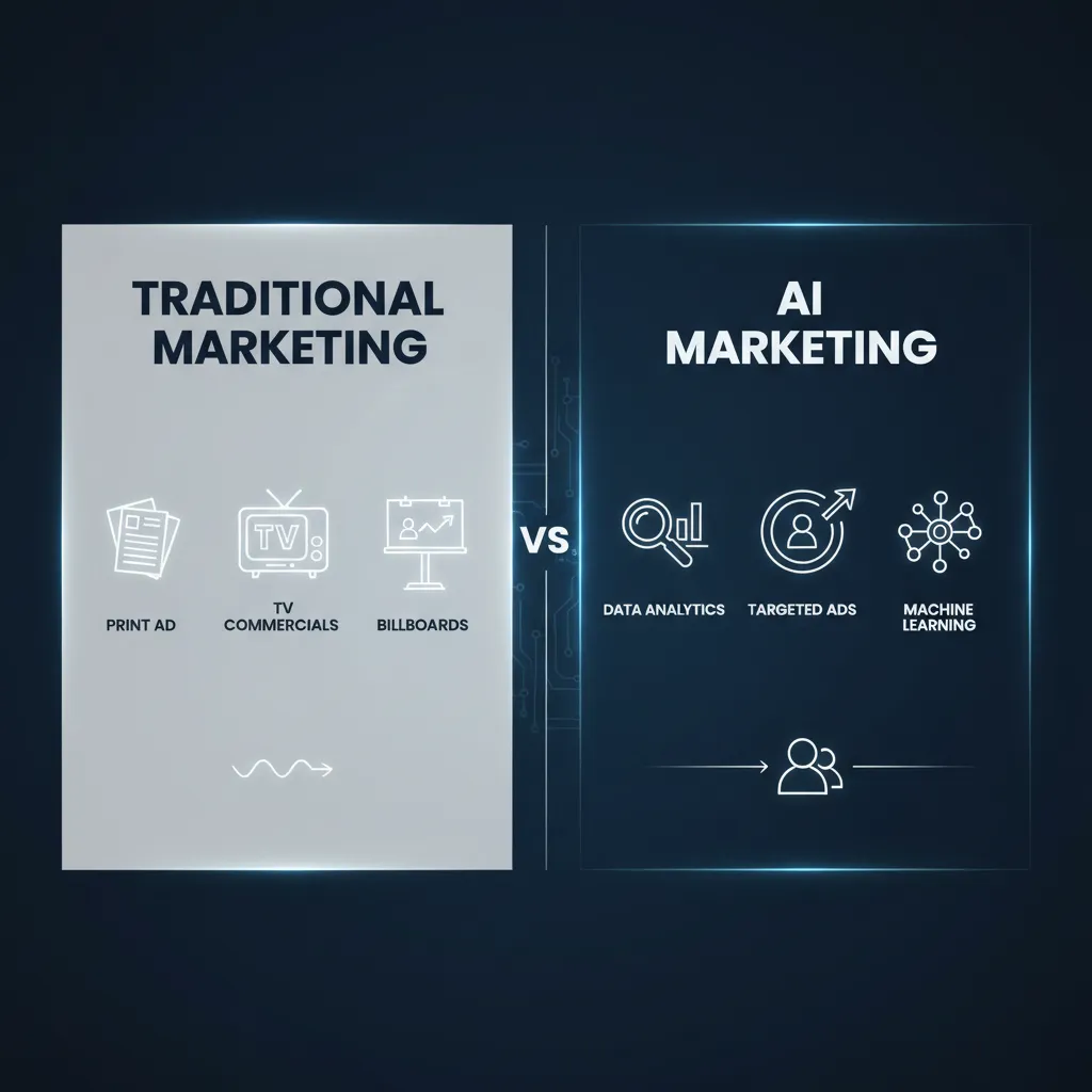 Traditional vs AI marketing comparison diagram