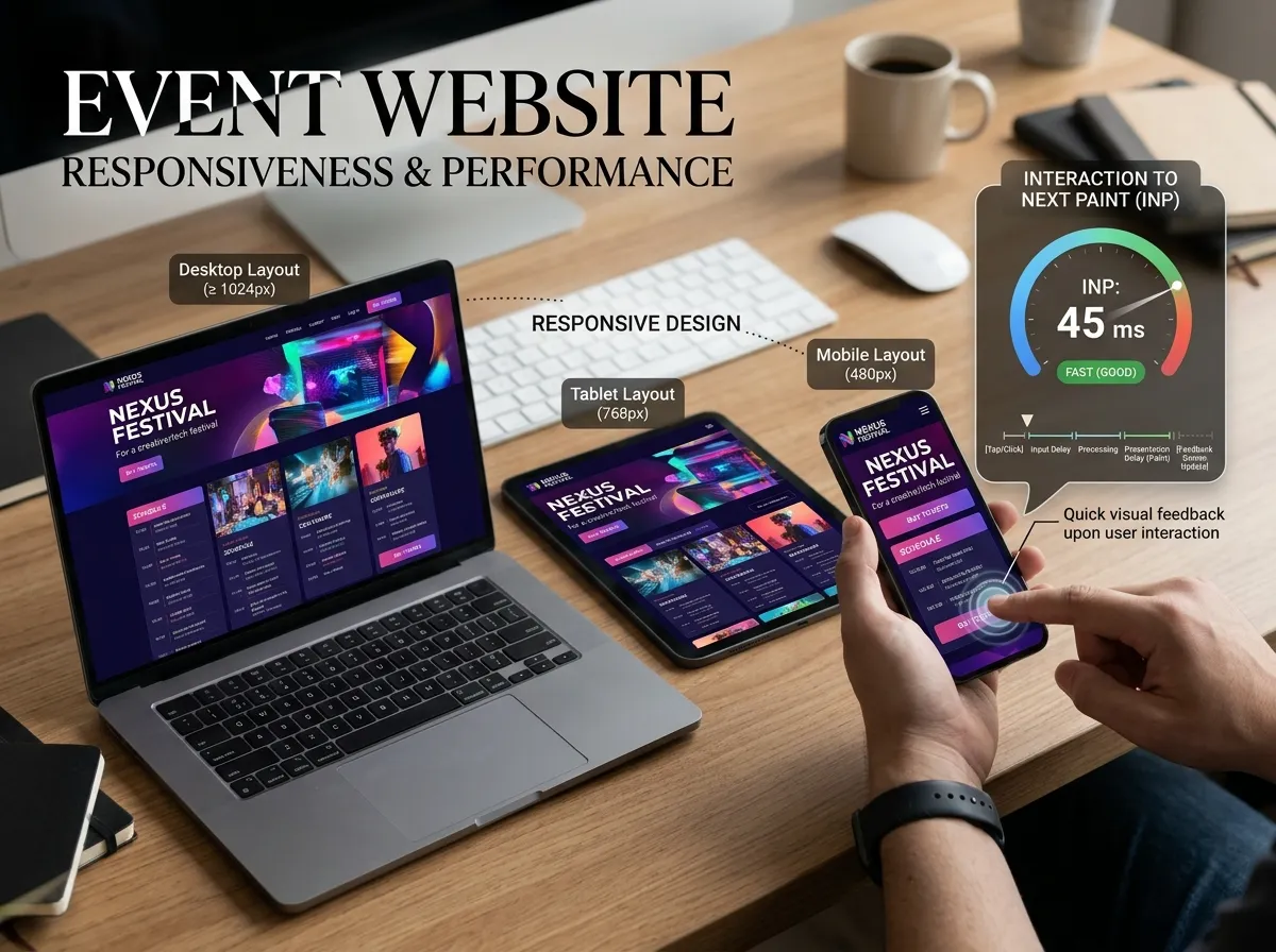 Event Website Responsiveness and Interaction to Next Paint