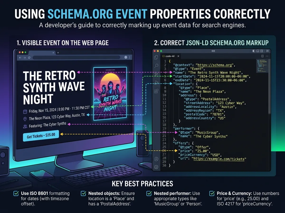 Using Schema.org Event Properties Correctly